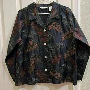 EUC French Laundry 100% Silk Beaded Embroidered Sequins Button Down Blouse Coat